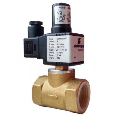 Клапан электромагнитный латунный Elektrogas EVRM DN20 (3/4) нормально открытый для газа